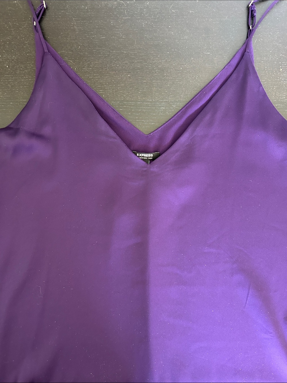 Express Satin V-Neck Camisole - Deep Purple